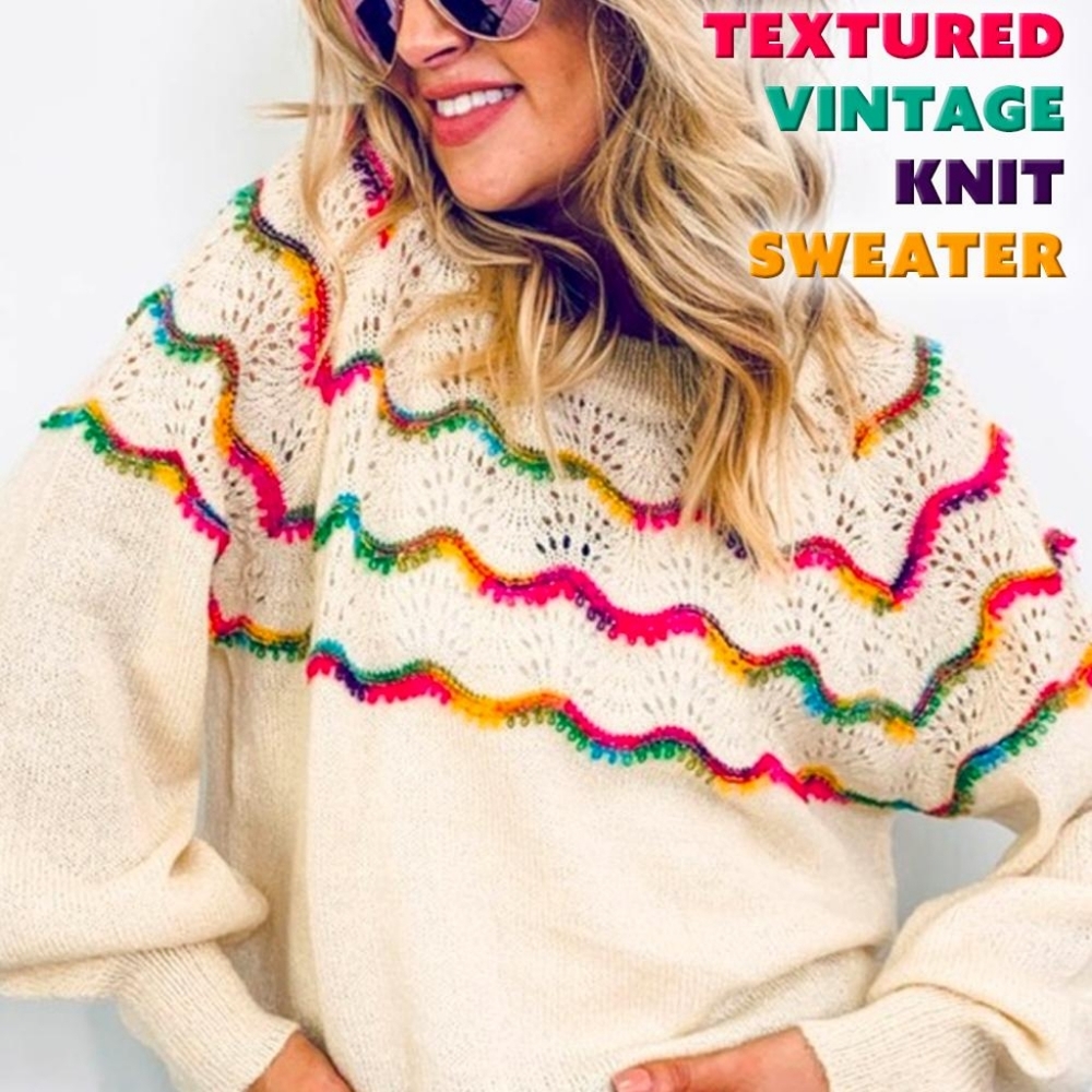 Textured Vintage Knit Sweater